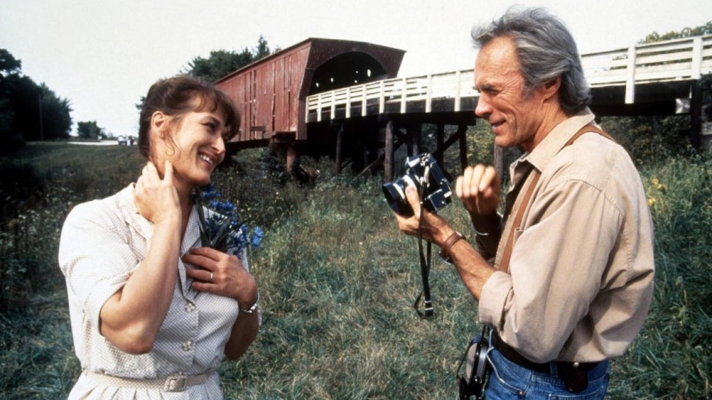 Eastwood mit Meryl Streep inder Romanze „Die Brücken am Fluss“.