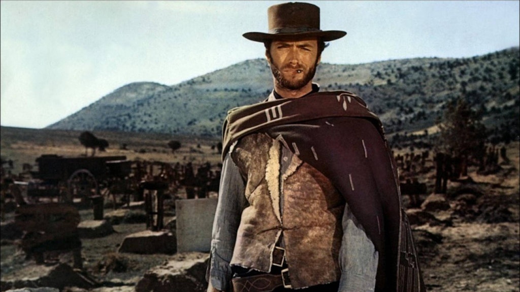 Clint Eastwood während der Dreharbeiten zum Film „Zwei glorreiche Halunken“.