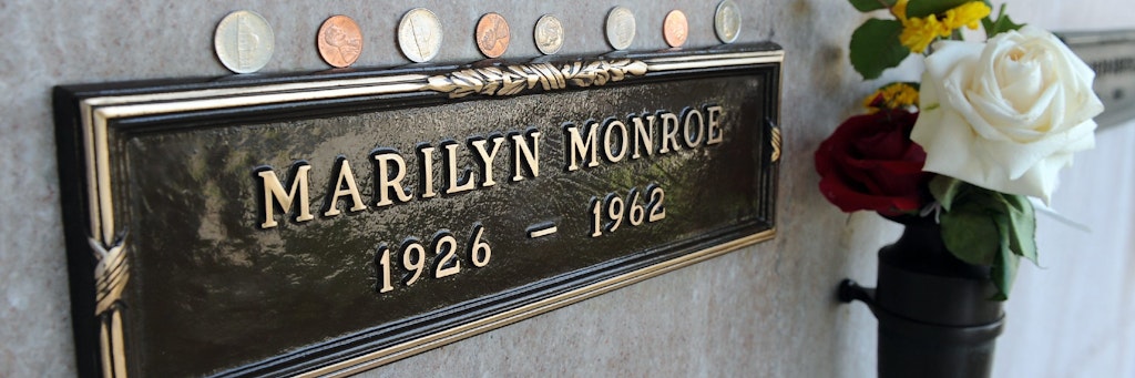 Die Krypta von Marilyn Monroe im Pierce Brothers Westwood Village Memorial Park-Friedhof in Westwood.