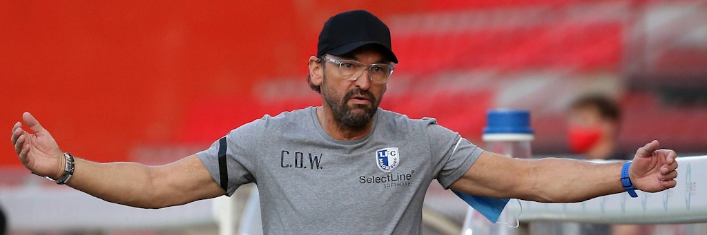 Trainer Pele Wollitz war zum Schluss beim 1.FC Magdeburg ratlos. 