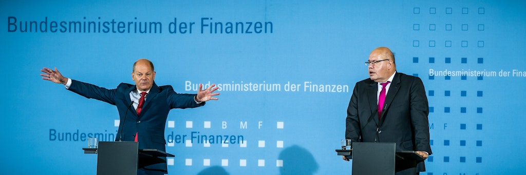 Finanzminister Olaf Scholz (SPD, l.) und Wirtschaftsminister Peter Altmaier (CDU) verkündeten die Milliarden-Hilfen zur Ankurbelung des Konsums.