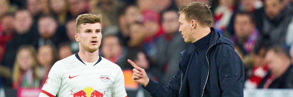 Bleibst du noch für die Champions League? RB-Trainer Julian Nagelsmann plant aktuell noch mit Stürmer Timo Werner. 