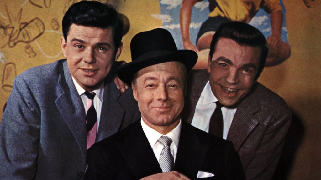Walter Giller, Heinz Rühmann und Claus Biederstaedt (von links nach rechts) in „Charleys Tante“. 