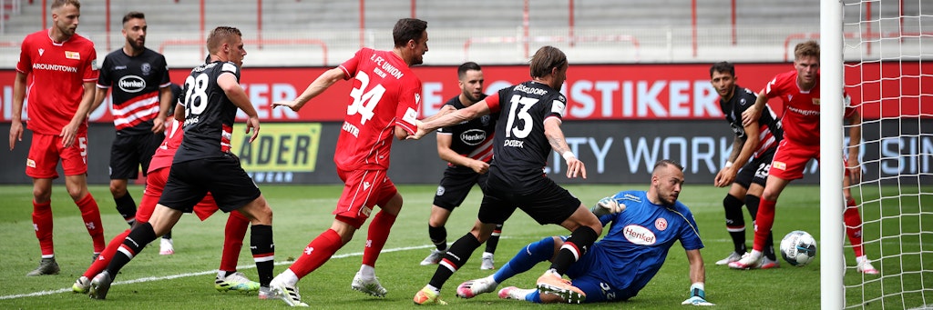 Anthony Ujah (nicht im Bild) trifft für Union zum 1:0.