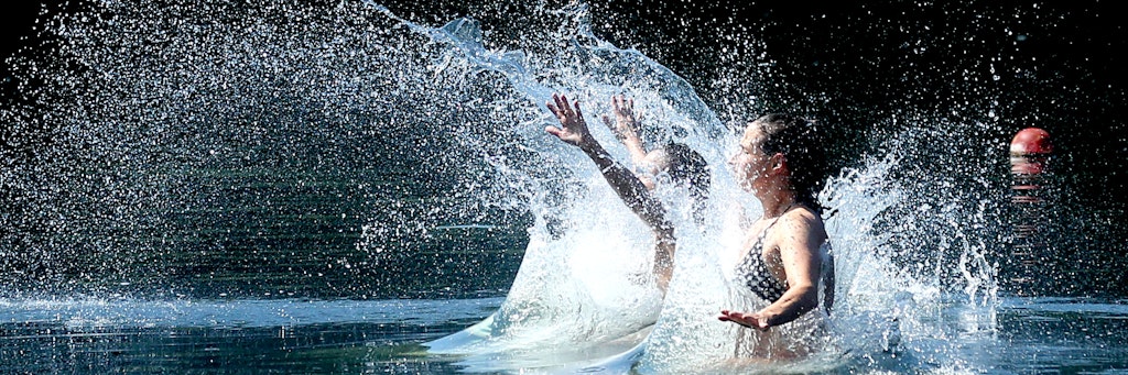 Bei Temperaturen bis zu 32 Grad stürze sich in die kühlen Fluten wer kann.