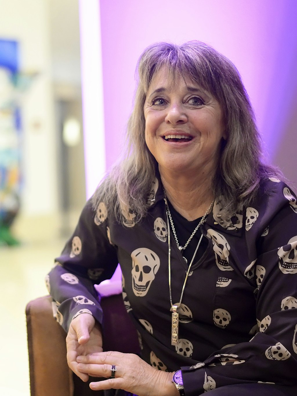 Suzi Quatro im Foyer des Hotel Berlin am Lützowplatz.
