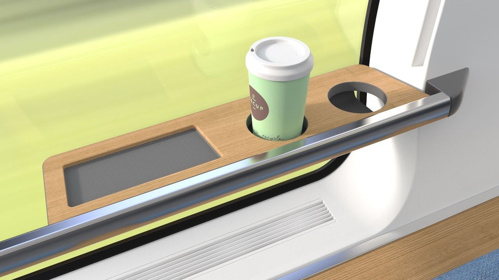 So etwas gibt es in der Berliner S-Bahn noch nicht: Akku-Ladestationen und Becherhalter.