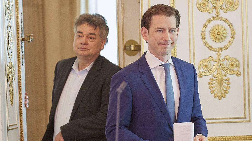 Sebastian Kurz (ÖVP), wie immer gestriegelt, und sein grüner Vizekanzler Werner Kogler.