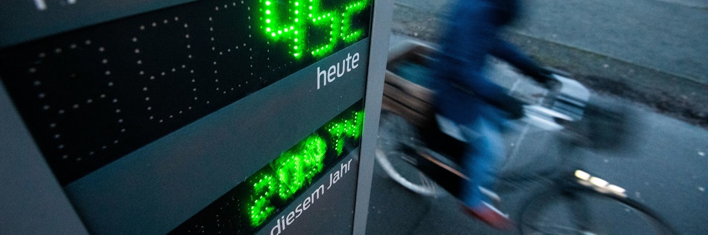 Fahrrad-Zählstation in Hannover. Auch in Berlin soll es solche Digitalanzeigen geben. 