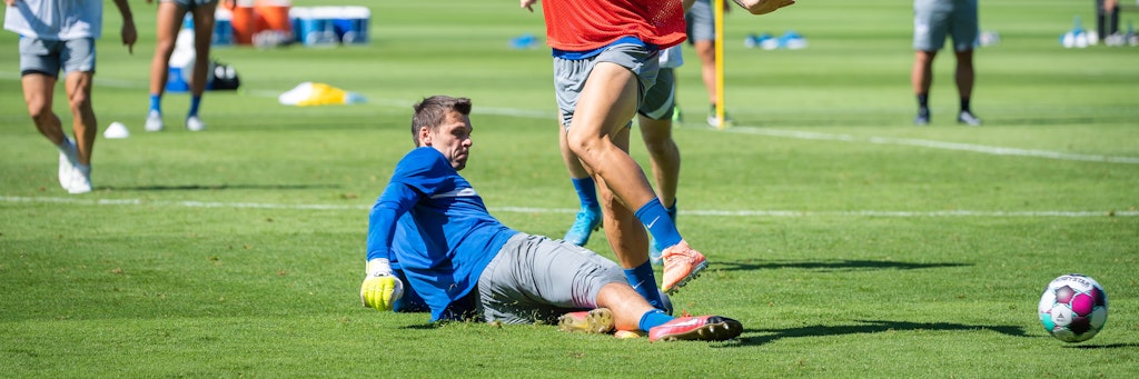 Voller Einsatz: Herthas Torhüter Rune Jarstein kämpft um seinen Platz zwischen den Pfosten. 