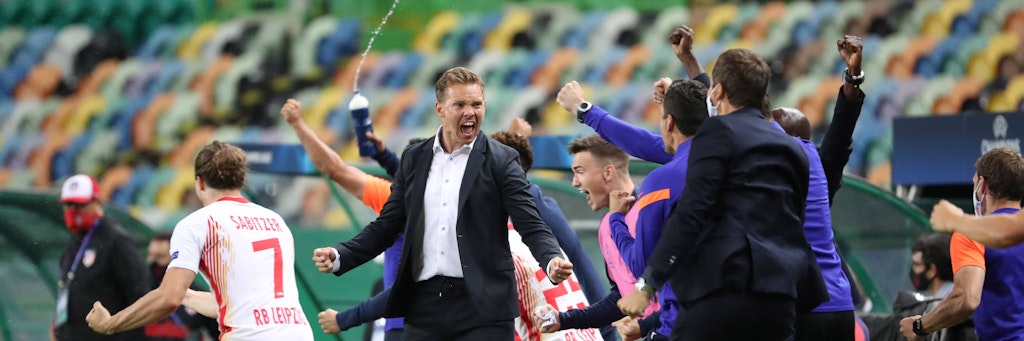 Julian Nagelsmann jubelt über den Siegtreffer gegen Atlético.