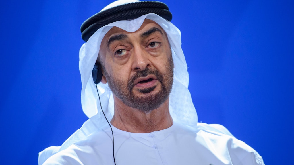 Scheich Mohammed bin Said Al Nahjan, Kronprinz von Abu Dhabi. Die Vereinigten Arabischen Emirate (VAE) nehmen mit Israel Beziehungen auf.