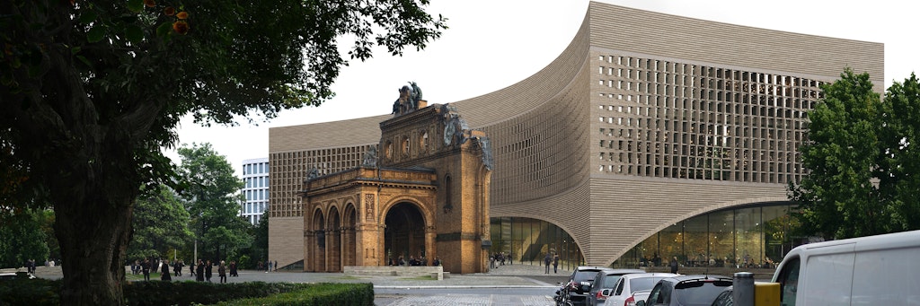 So soll das Exil-Museum hinter dem Portal des Anhalter Bahnhofs aussehen. Im Krieg schwer zerstört, wurde der Bahnhof 1952 stillgelegt und 1959 abgerissen.