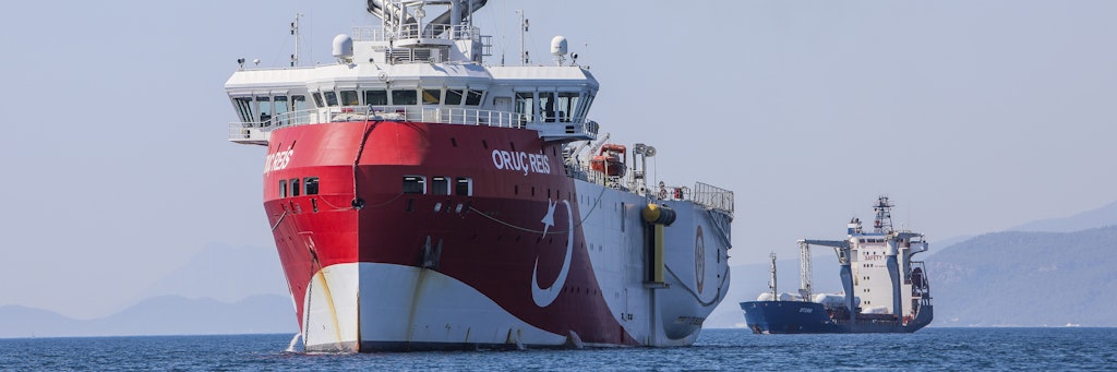Stein des Anstoßes: Das Forschungsschiff „Oruc Reis“ erkundet südlich der griechischen Inseln Rhodos und Kastelorizo Erdgas-Vorkommen im Mittelmeer.