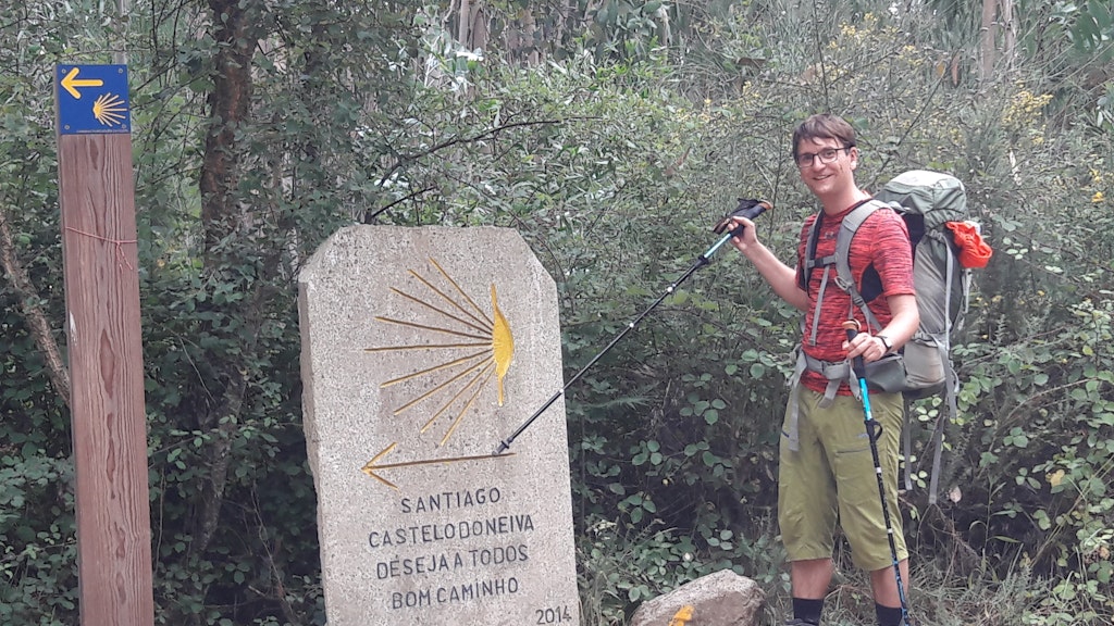 Jörg Steinert bei einer seiner Pilgerreisen auf dem Jakobsweg.