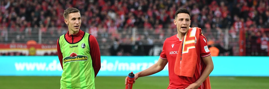 Vertauschte Rollen: Mittlerweile spielt Nico Schlotterbeck (l.) für Union und Keven wieder für den SC Freiburg.