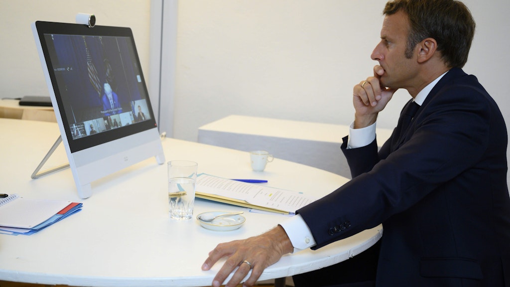 Frankreichs Präsident Emmanuel Macron leitete die Video-Geberkonferenz. Frankreich ist die frühere Mandatsmacht für den Libanon, beide Länder sind noch eng miteinander verbunden.
