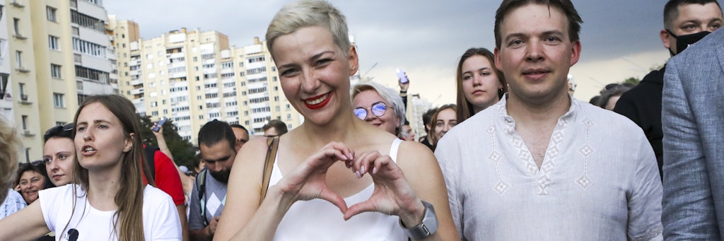 Oppositionsaktivistin Maria Kolesnikowa bei einer Kundgebung in Minsk. Sie soll von den weißrussischen Behörden verschleppt und bedroht worden sein.