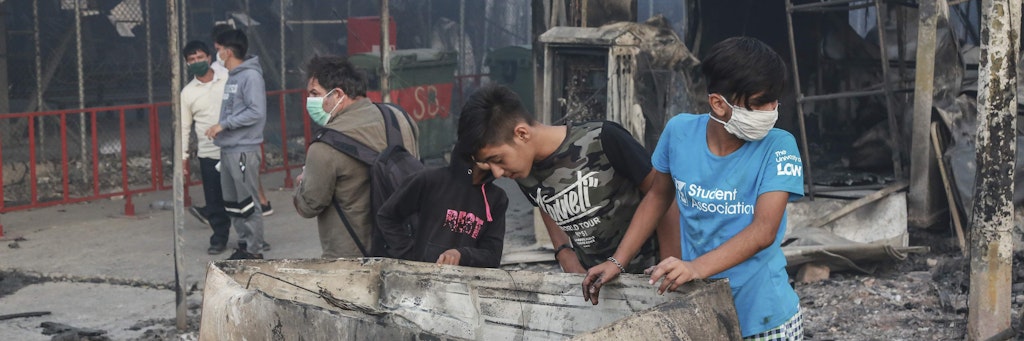 Nach dem Großbrand in Moria auf der griechischen Insel Lesbos sind Tausende Flüchtlinge obdachlos.