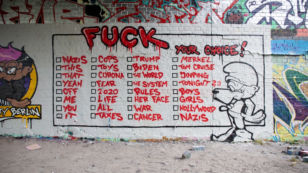 Dieses Bild findet sich an der verlassenen Stammbahnbrücke in Dreilinden.