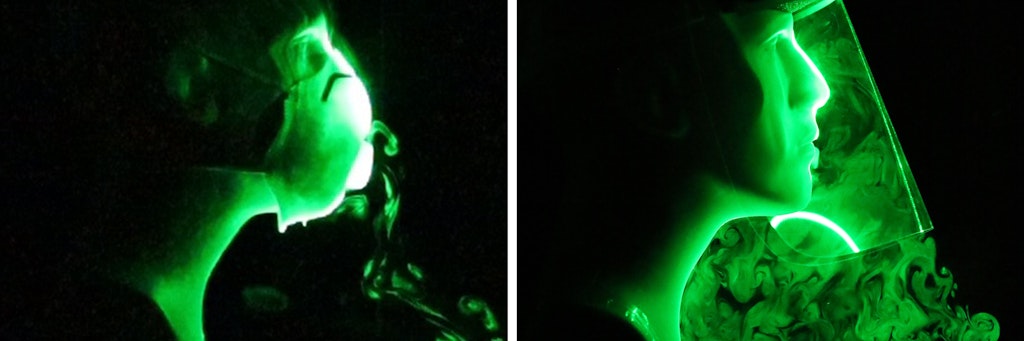 Wissenschaftler stellten fest, dass Gesichtsschilder und Masken mit einem Ventil weniger effektiv sind als medizinische Masken und Stoffmasken.
