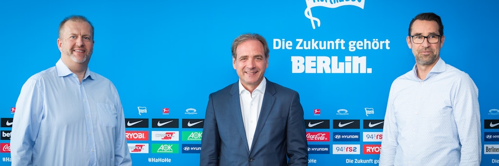 Drei Geschäftsführer für eine erfolgreiche Zukunft: Ingo Schiller, Carsten Schmidt und Michael Preetz (v.l.n.r.).