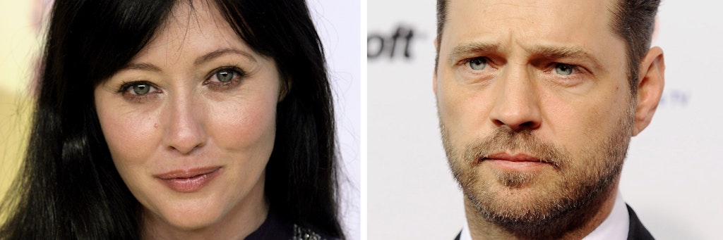 Die Schauspieler und ehemaligen Serien-Geschwister Shannen Doherty und Jason Priestley