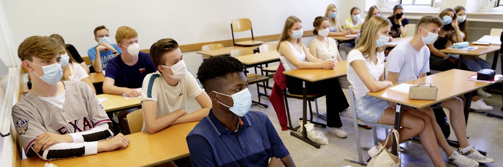 Unterricht mit Maske.