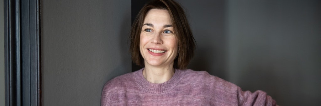 Die Schauspielerin Christiane Paul beim Treffen mit Journalist Arno Widmann in Schöneberg am 18. September 2020.
