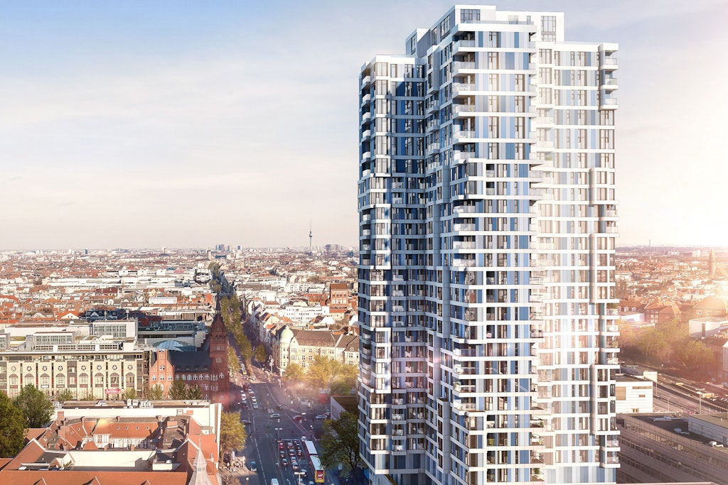 330 Wohnungen mit bester Aussicht: So soll der Steglitzer Kreisel aussehen, wenn der Umbau vom Büro- zum Wohnhochhaus abgeschlossen ist.