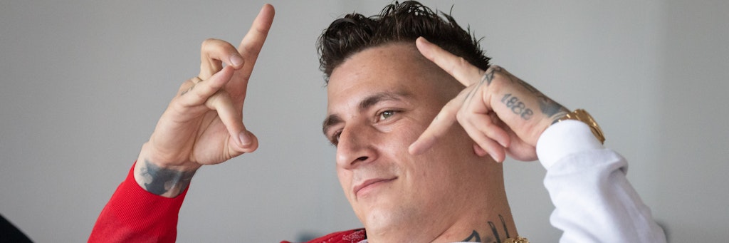 Der Rapper Gzuz, Mitglied der Hamburger Hip-Hop-Gruppe 187 Strassenbande, im Juni vor Gericht.