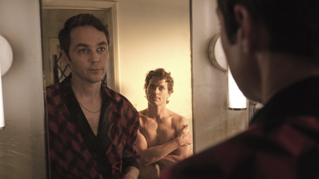 Jim Parsons und Matt Bomer in einer Szene des Films „The Boys in the Band“. 