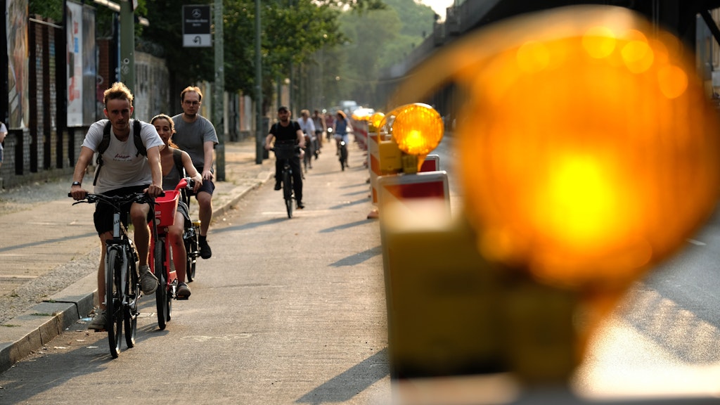 Der Pop-Up-Radweg in der Glitschiger Straße