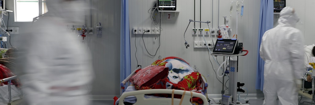 Covid-19-Patienten auf einer Intensivstaion. 