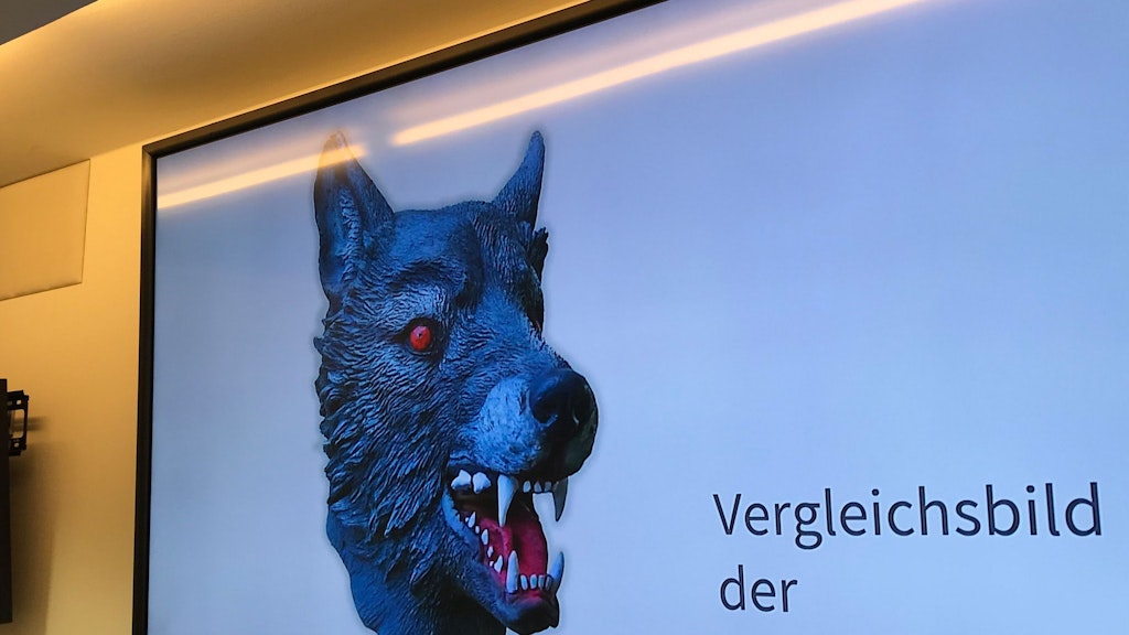 Nach der Tat präsentierte die Münchner Polizei dieses Vergleichsbild einer Wolfsmaske. 