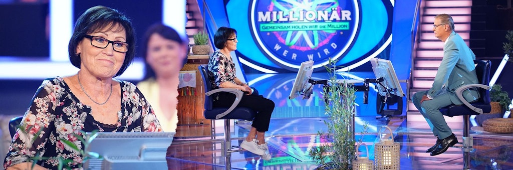Kandidatin Petra scheiterte bei „Wer wird Millionär“ beinahe an der 300-Euro-Frage. Doch Moderator Günther Jauch boxte sie zum Erfolg.
