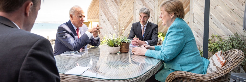 Angela Merkel und Joe Biden im Juni beim G7-Gipfel im englischen Cornwall. Sie kannten sich schon aus seiner Zeit als Obamas Vizepräsident. 