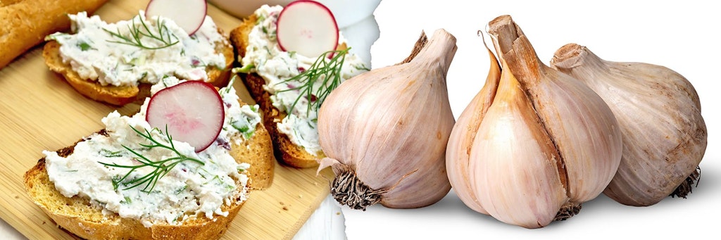 Für Knoblauch-Liebhaber ist diese Fetakäse-Creme der perfekte Brotaufstrich!