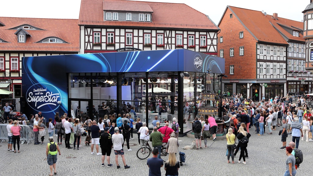 In der Box auf dem Markt finden die Castings für „Deutschland sucht den Superstar“ („DSDS“) statt.