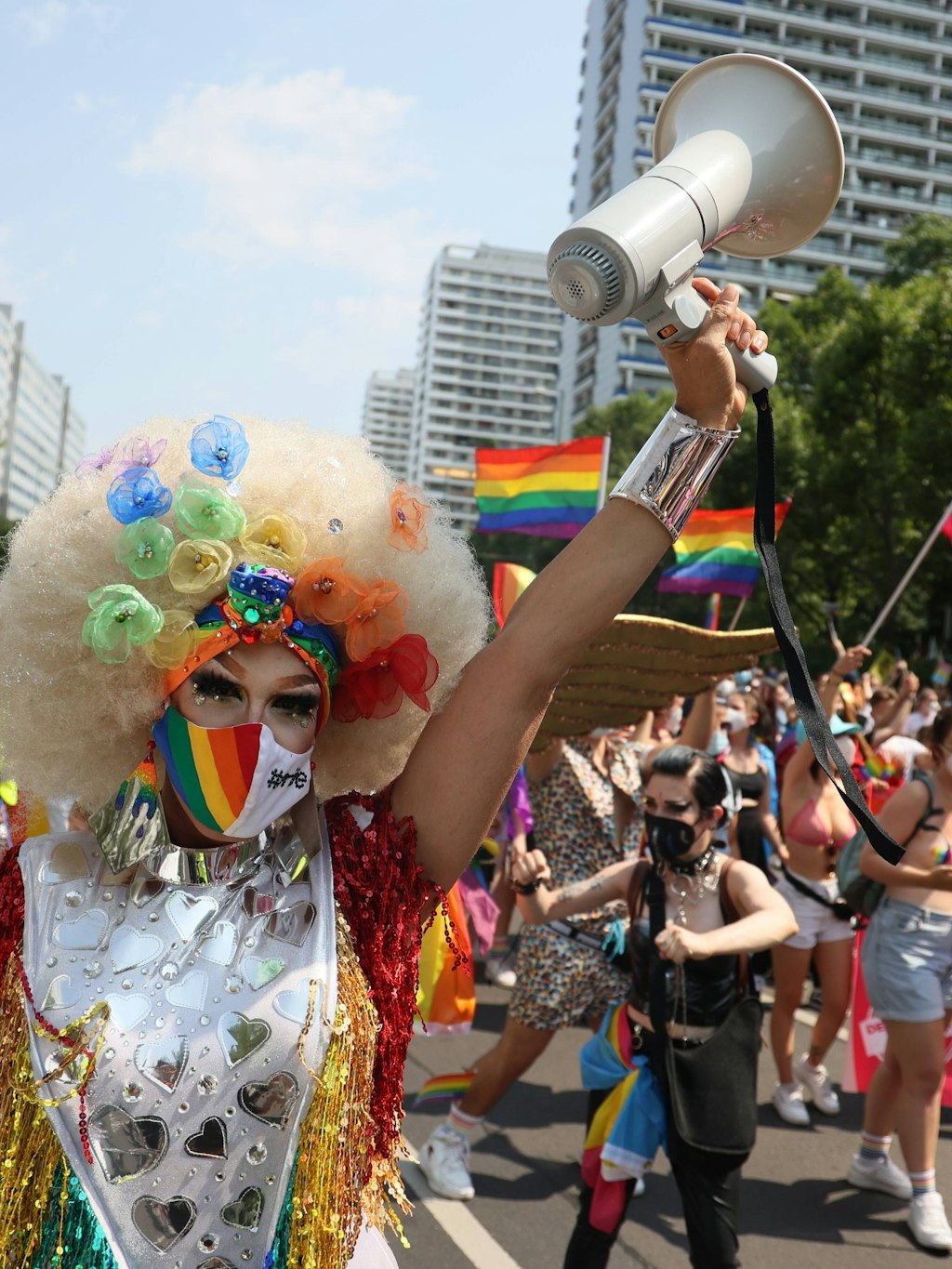 Verkleidungen sind wichtig beim CSD - und Berlin war an diesem Tag regenbogenbunt.