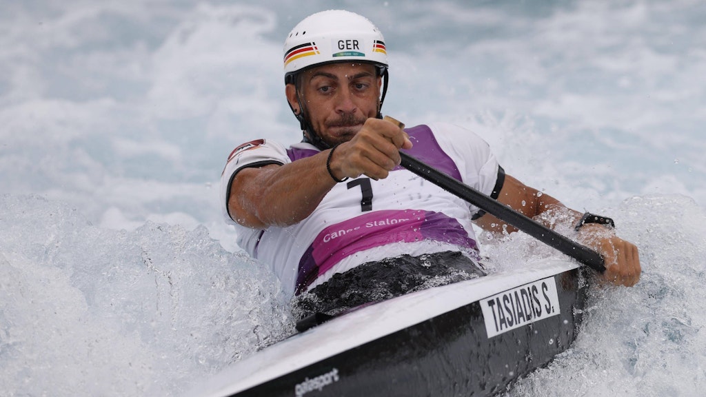 Sideris Tasiadis musste bei seiner Fahrt im Kasai Canoe Slalom Centre alles geben.