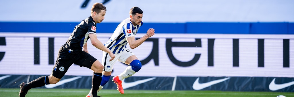 Nemanja Radonjic (r.) wirbelte bereits in der Rückrunde für Hertha BSC und könnte schon bald wieder ins blau-weiße Trikot schlüpfen.
