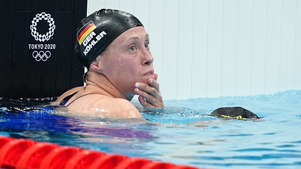 Ungläubiger Blick: Sarah Köhler holte sich bei Olympia Bronze.