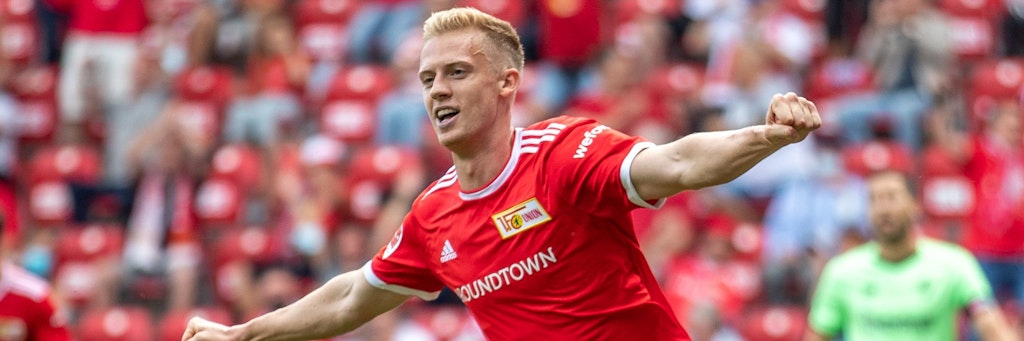 Unions Timo Baumgartl jubelt über seinen Treffer zum 2:1 gegen Athletic Bilbao. 