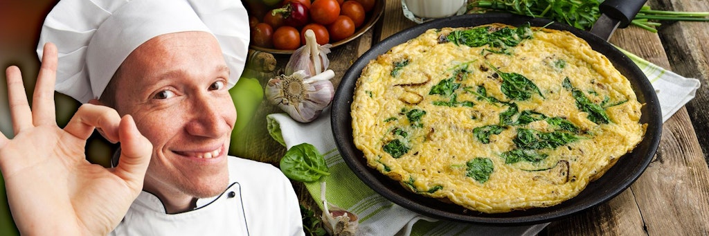 Ein Spinat-Omelett ist schnell zubereitet und ein leckeres, leichtes Abendessen!