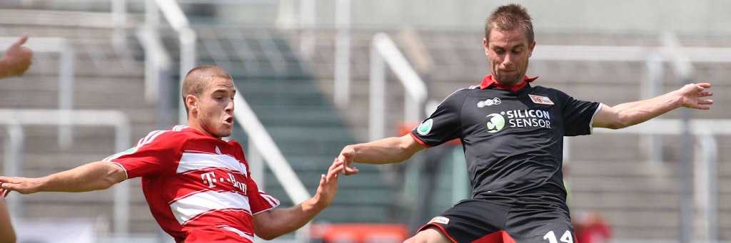 Unions heutiger Co-Trainer Sebastian Bönig (r.) kennt das Grünwalder noch als Spieler, sein Boss Urs Fischer noch gar nicht. 