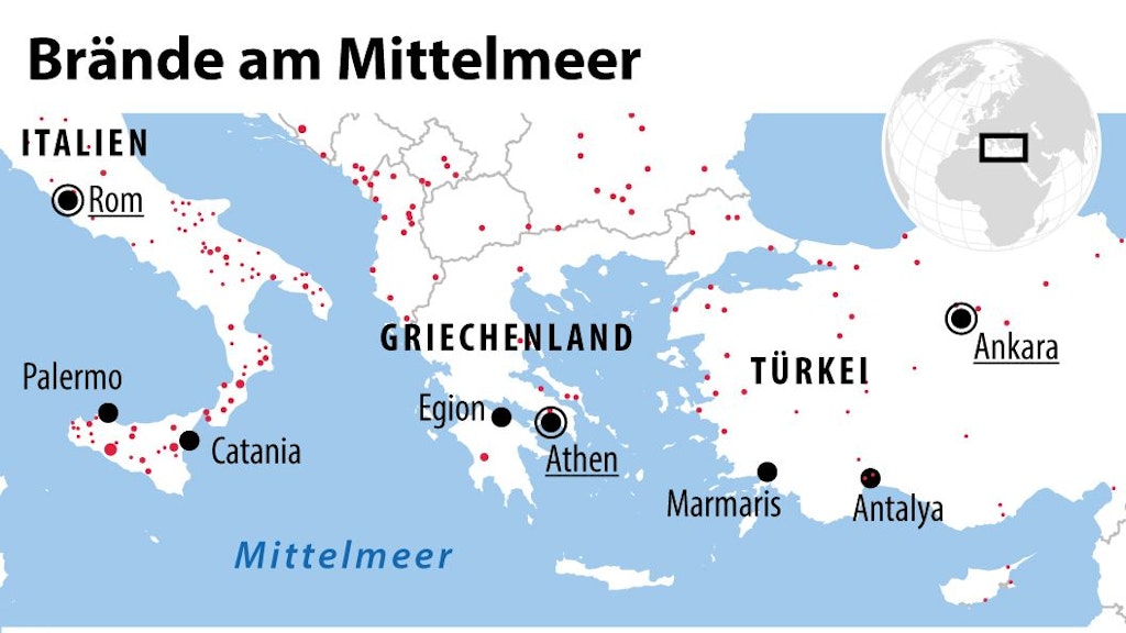 Brände am Mittelmeer 