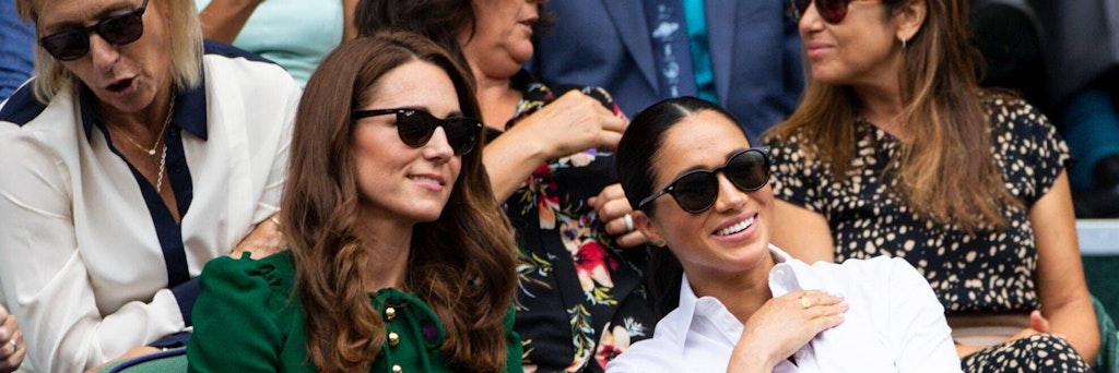 Die Herzoginnen Meghan und Kate bei einem Wimbledon-Match im Sommer 2019.