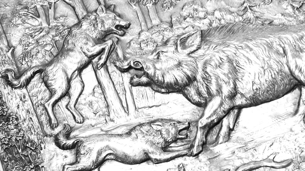 Bei der Wildschweinjagd wurden früher Hunde auf die Schweine gehetzt.