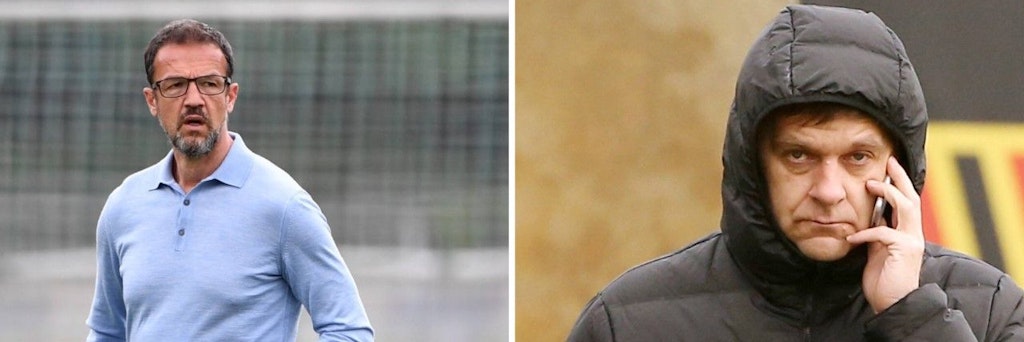 Haben noch viele Spieler im Blick: Herthas Manager Fredi Bobic und sein Kollege vom 1. FC Union, Oliver Ruhnert.
